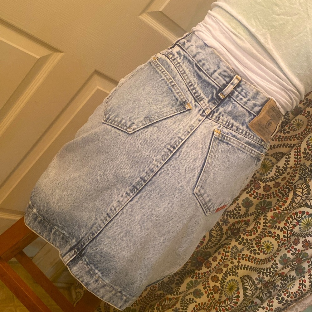 Vintage Blue JORDACHE Denim Jean Pencil Skirt - Picture 10 of 15